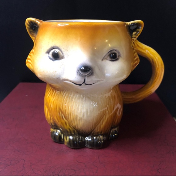 Vintage 3D Smiling Adorablely Cute Brown Fox Mug w/Full Body Features & Details - Picture 5 of 9